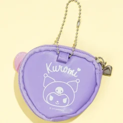 Kuromi Colorful Heart Mini Pouch & Badge Set