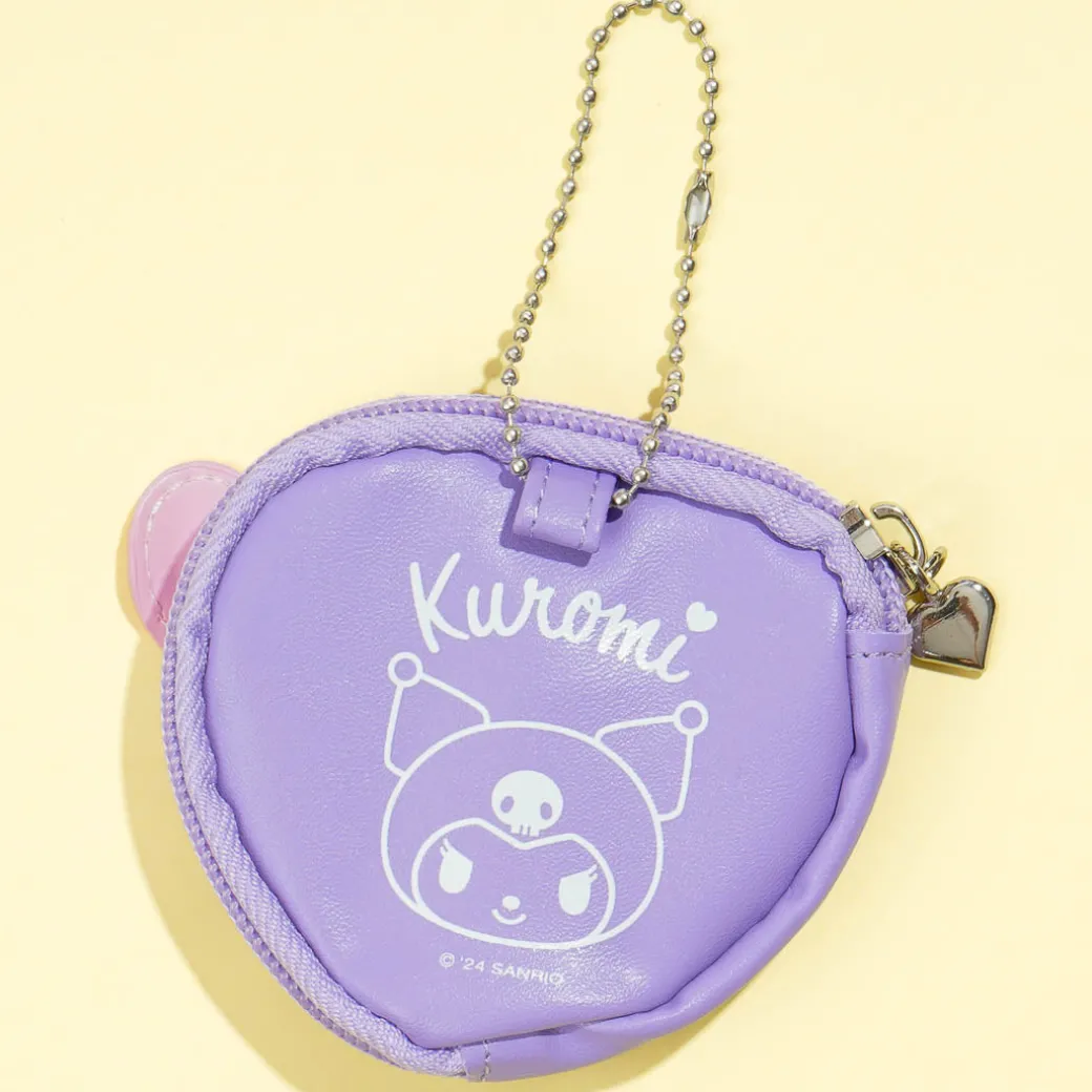 Kuromi Colorful Heart Mini Pouch & Badge Set
