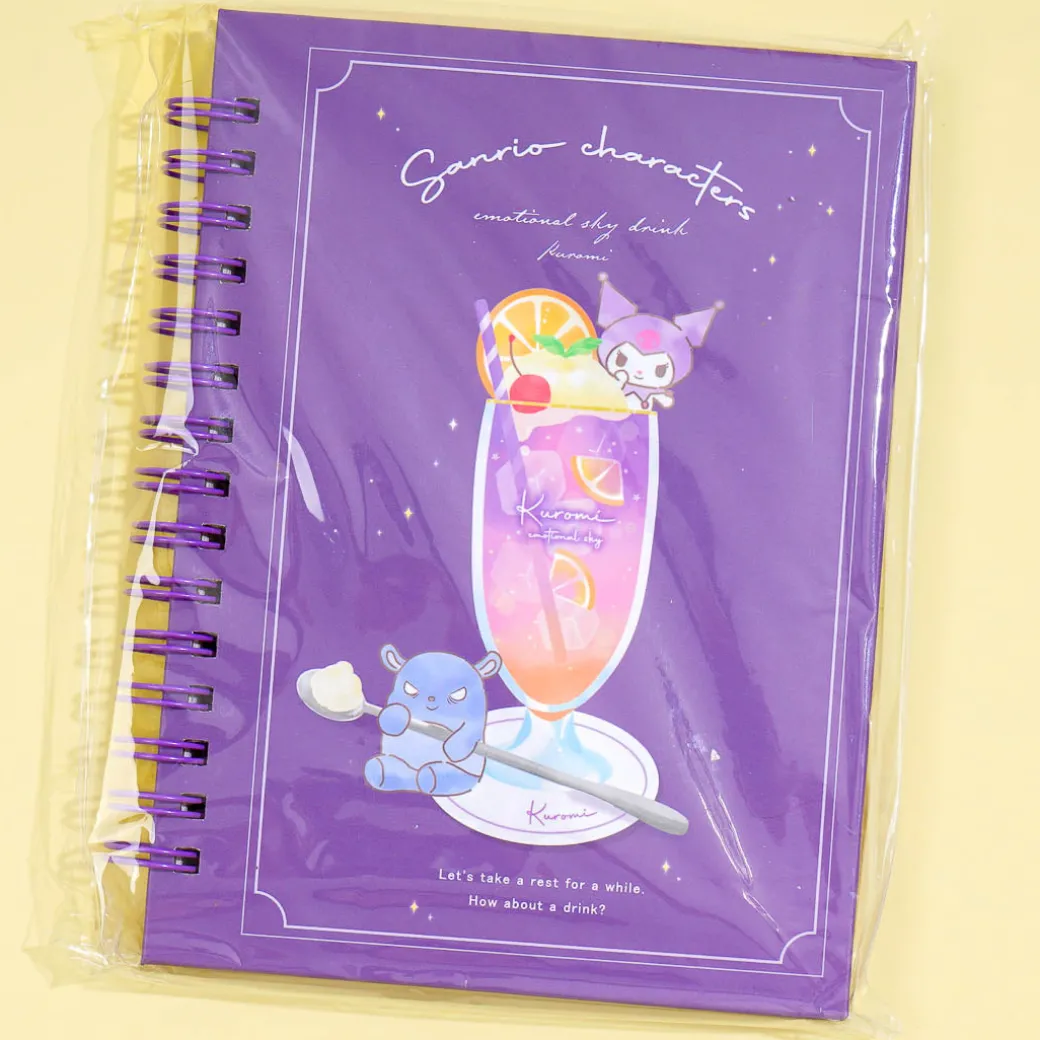 Kuromi Emotional Sky Drink A6 Ring Notebook