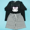 Kuromi Face Checkered Pajama Set