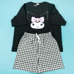 Kuromi Face Checkered Pajama Set