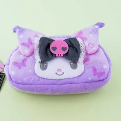 Kuromi Face Oval Fluffy Pouch