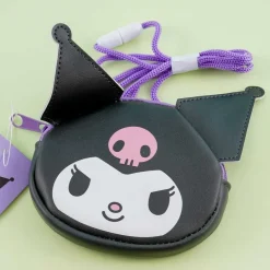 Kuromi Face Pouch With Neck Strap