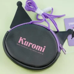 Kuromi Face Pouch With Neck Strap