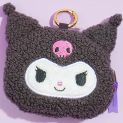 Kuromi Fuzzy Face Mini Pouch