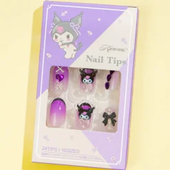 Kuromi Glam Ribbon Press-On Nail Tips