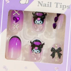 Kuromi Glam Ribbon Press-On Nail Tips