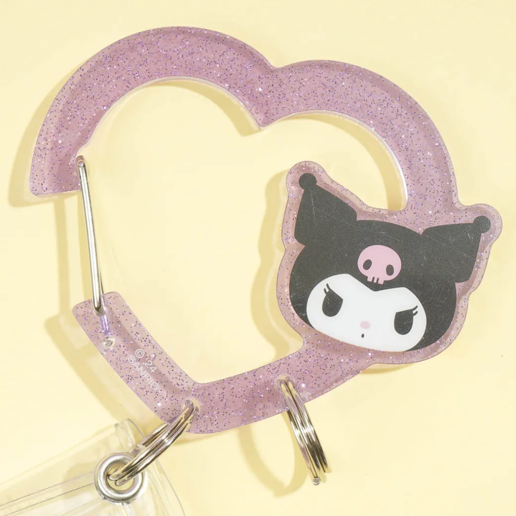 Kuromi Glitter Heart Multi-Case & Carabiner