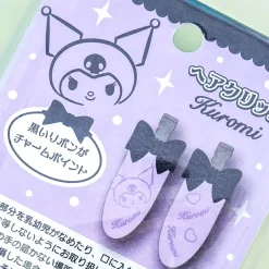 Kuromi Glitters & Bows Barrette Set