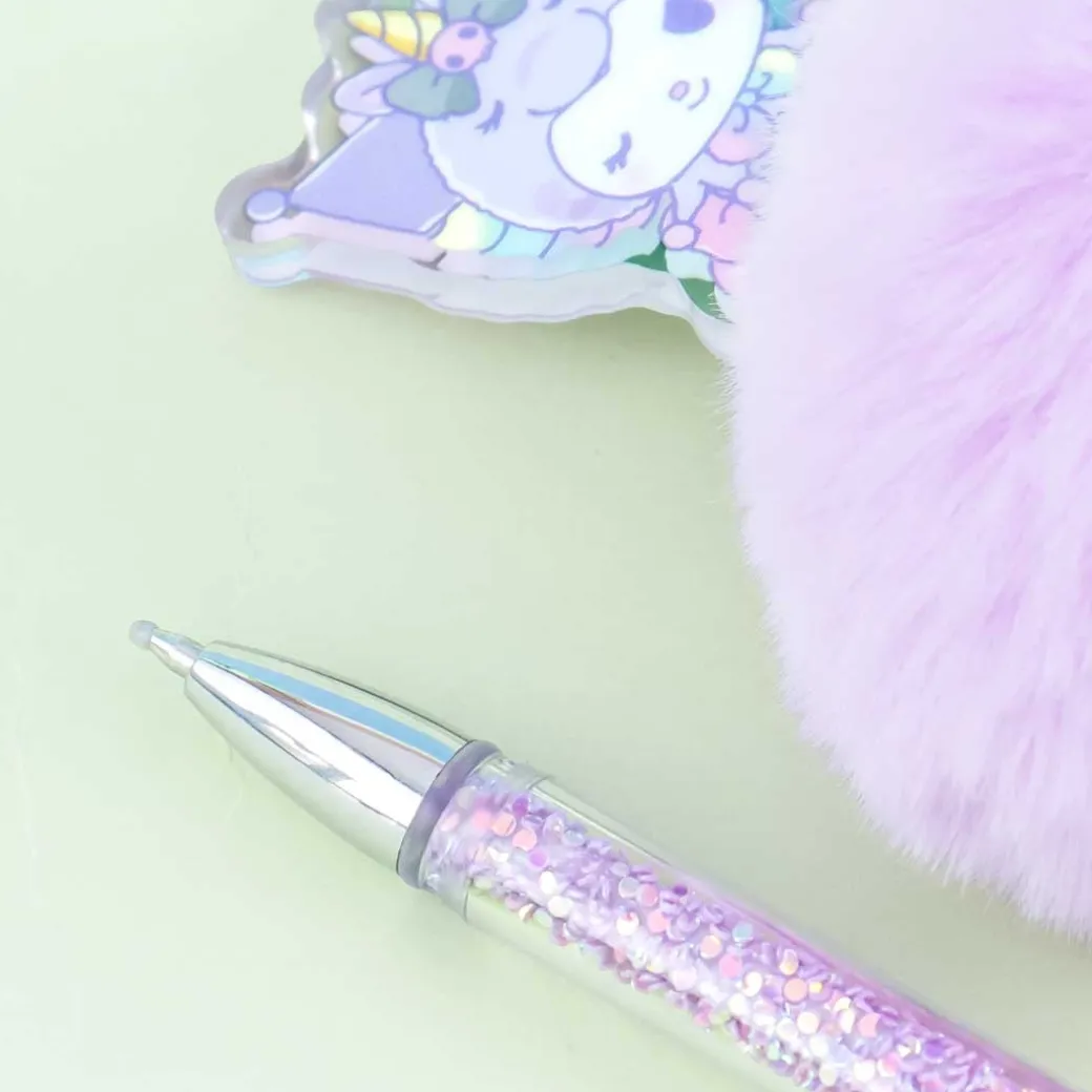 Kuromi Glittery Unicorn Furball Pen