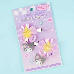 Kuromi Hibiscus Gyaru Hair Clip Set