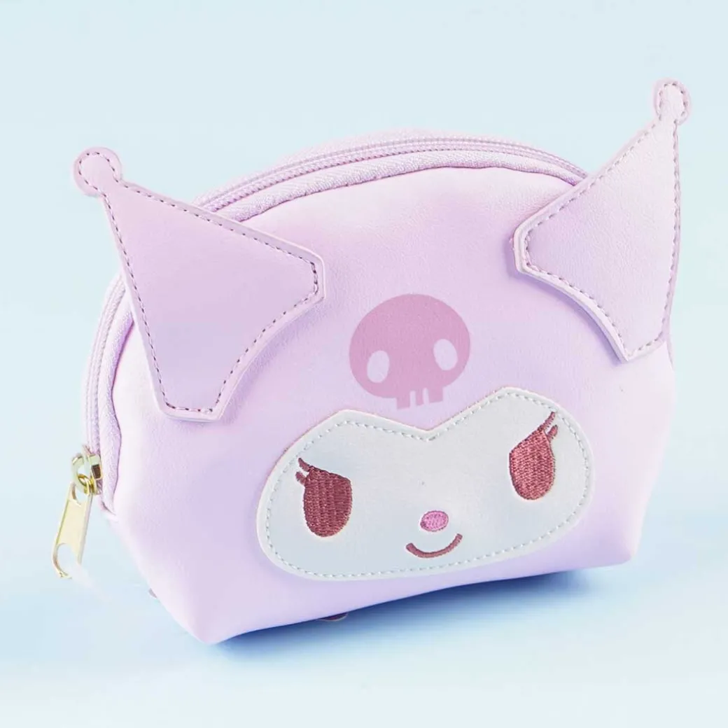Kuromi Lilac Oval Faux Leather Pouch
