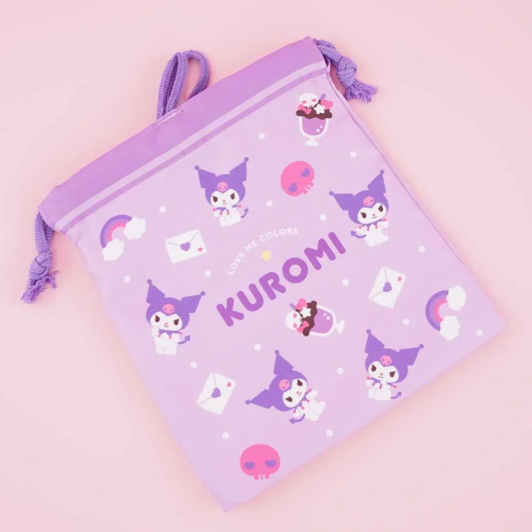 Kuromi Love Me Colors Drawstring Pouch