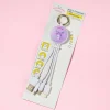 Kuromi Multi-Charging Cable Round Keychain