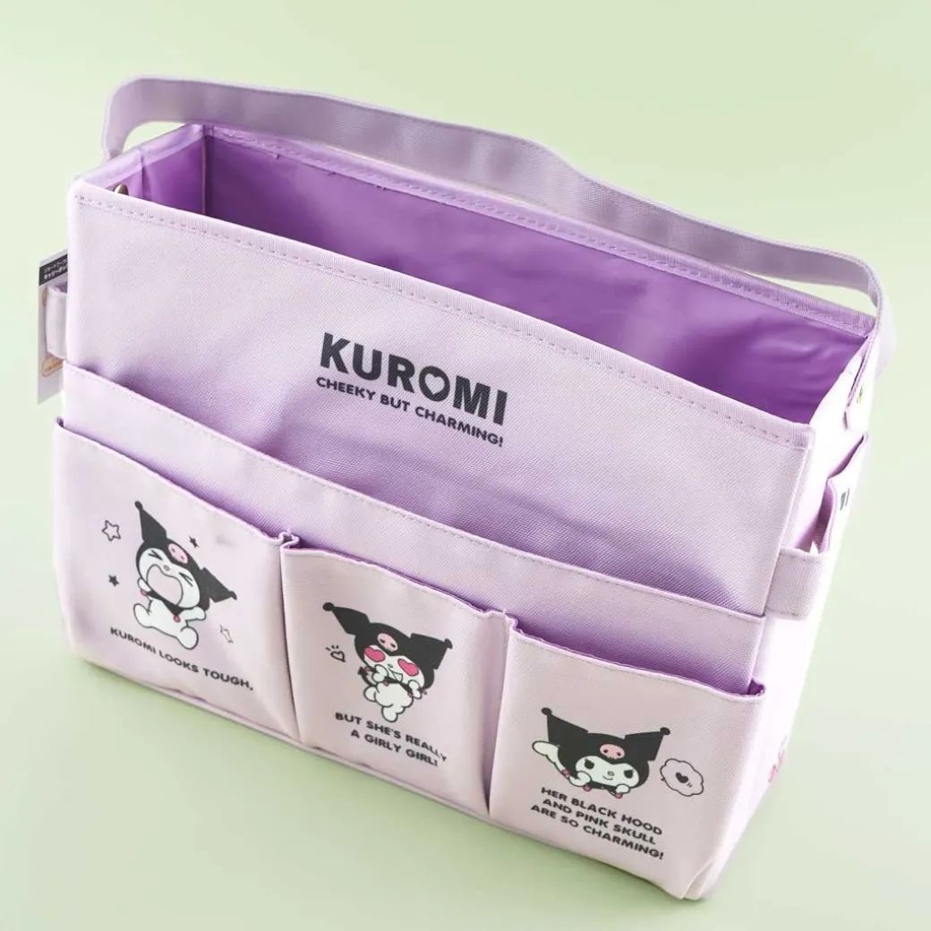 Kuromi Multi-Pocket Organizer Nylon Bag