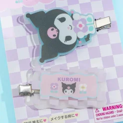 Kuromi Pastel Checker Hair Clip Set