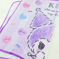 Kuromi Pastel Hearts Flannel Blanket