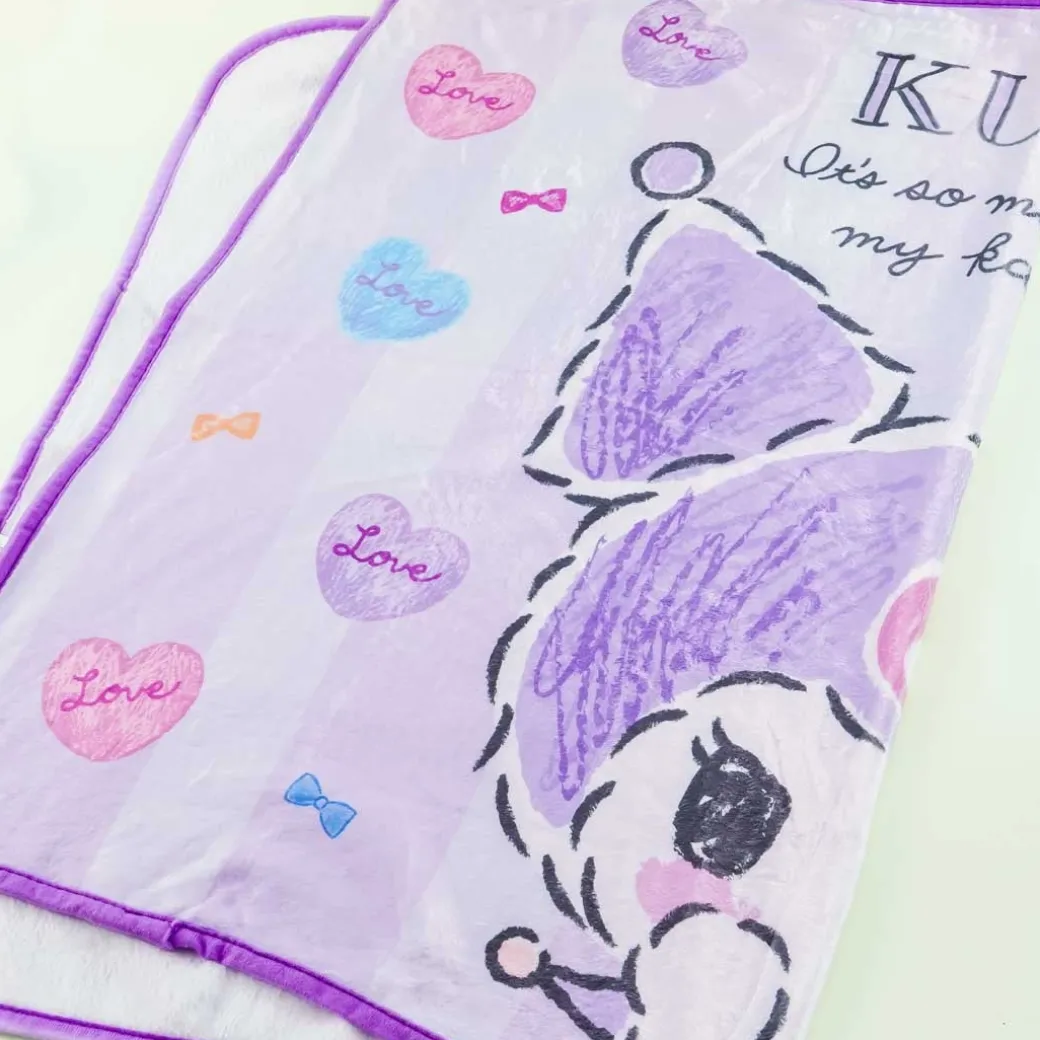 Kuromi Pastel Hearts Flannel Blanket