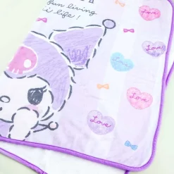 Kuromi Pastel Hearts Flannel Blanket
