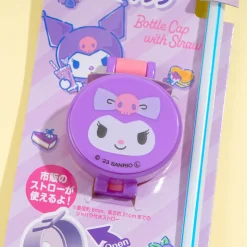 Kuromi Plastic Bottle Cap With Straw