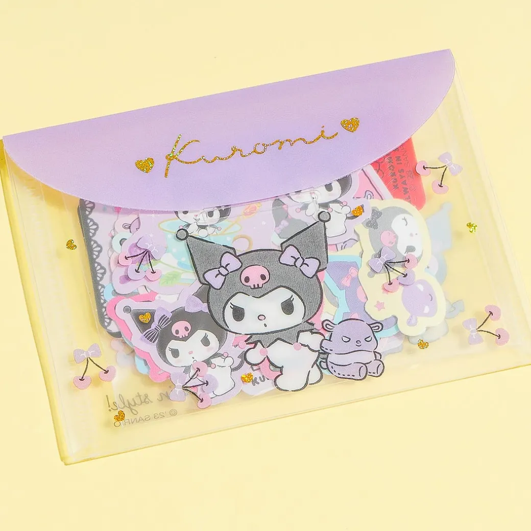 Kuromi Playful Sticker Set With Case
