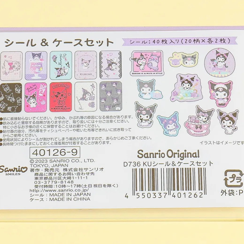 Kuromi Playful Sticker Set With Case