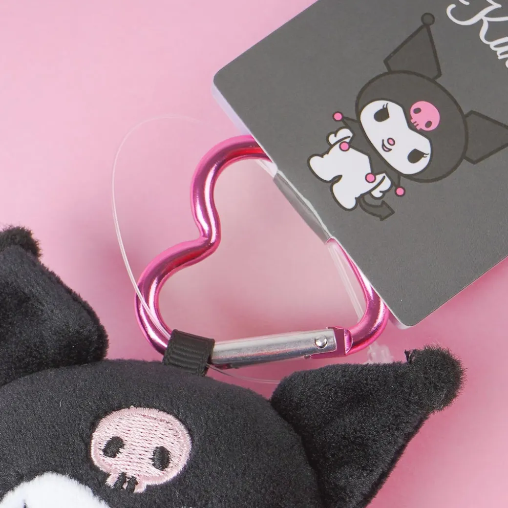Kuromi Plushie Charm With Heart Carabiner - Mini