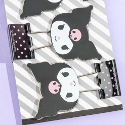 Kuromi Polka Dot Binder Clip Set - 3pcs