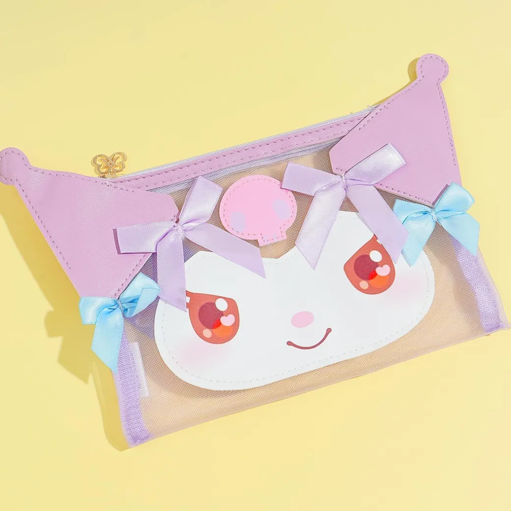 Kuromi Ribbon Ears Mesh Pouch