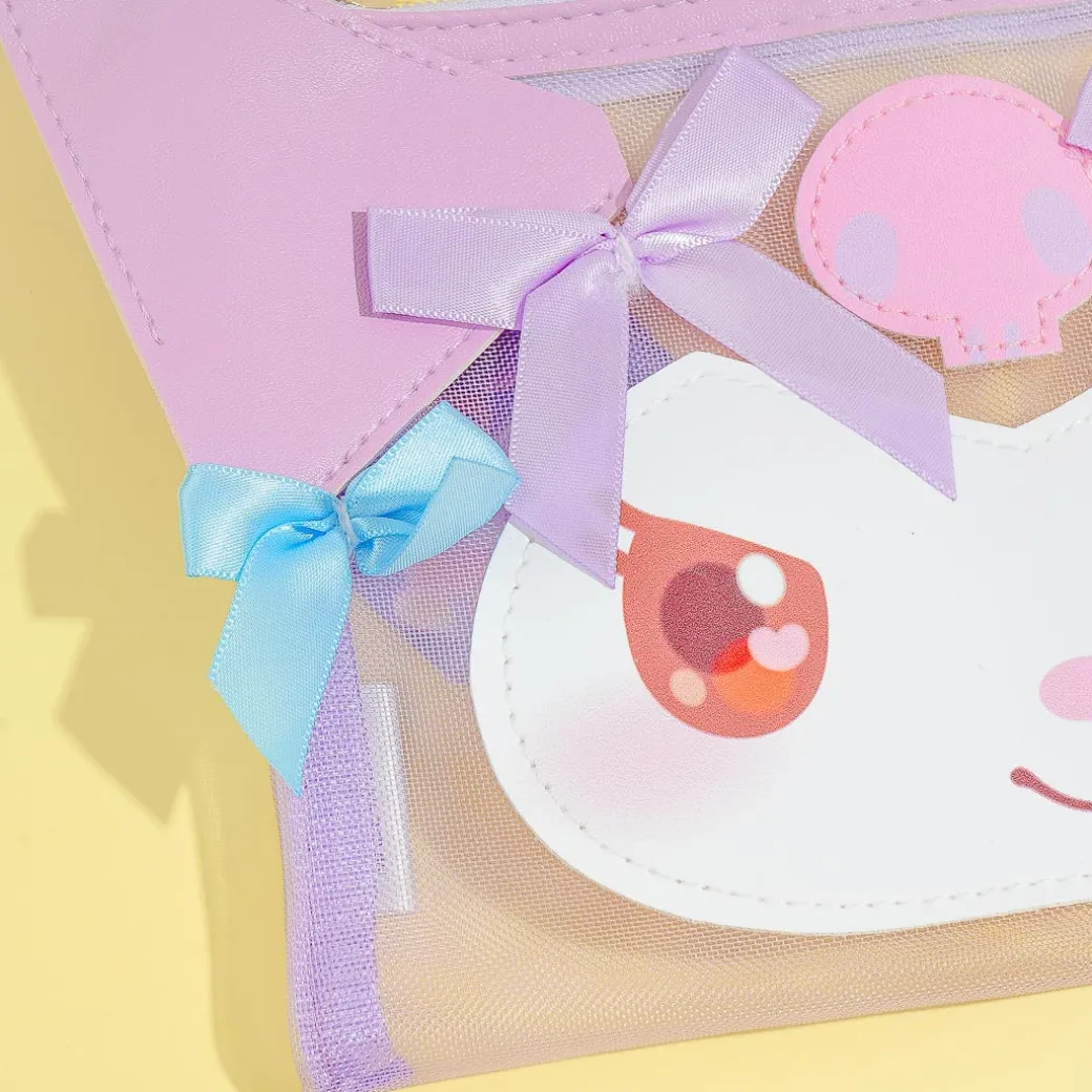 Kuromi Ribbon Ears Mesh Pouch