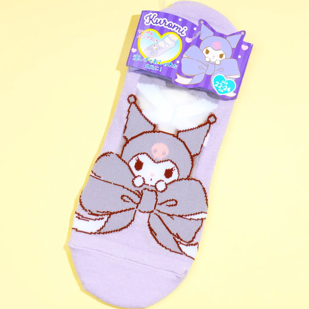 Kuromi Ribbon Love See-Through Socks