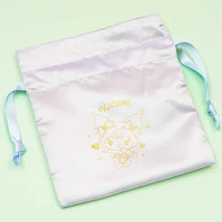 Kuromi Sparkle Hearts Drawstring Pouch
