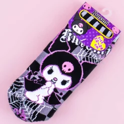 Kuromi Spider Web Checkered Cotton Socks