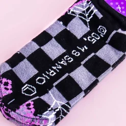 Kuromi Spider Web Checkered Cotton Socks