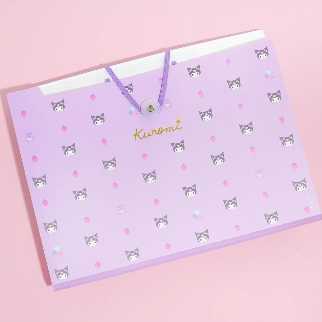 Kuromi Strawberry Multi-Pocket A4 File Folder