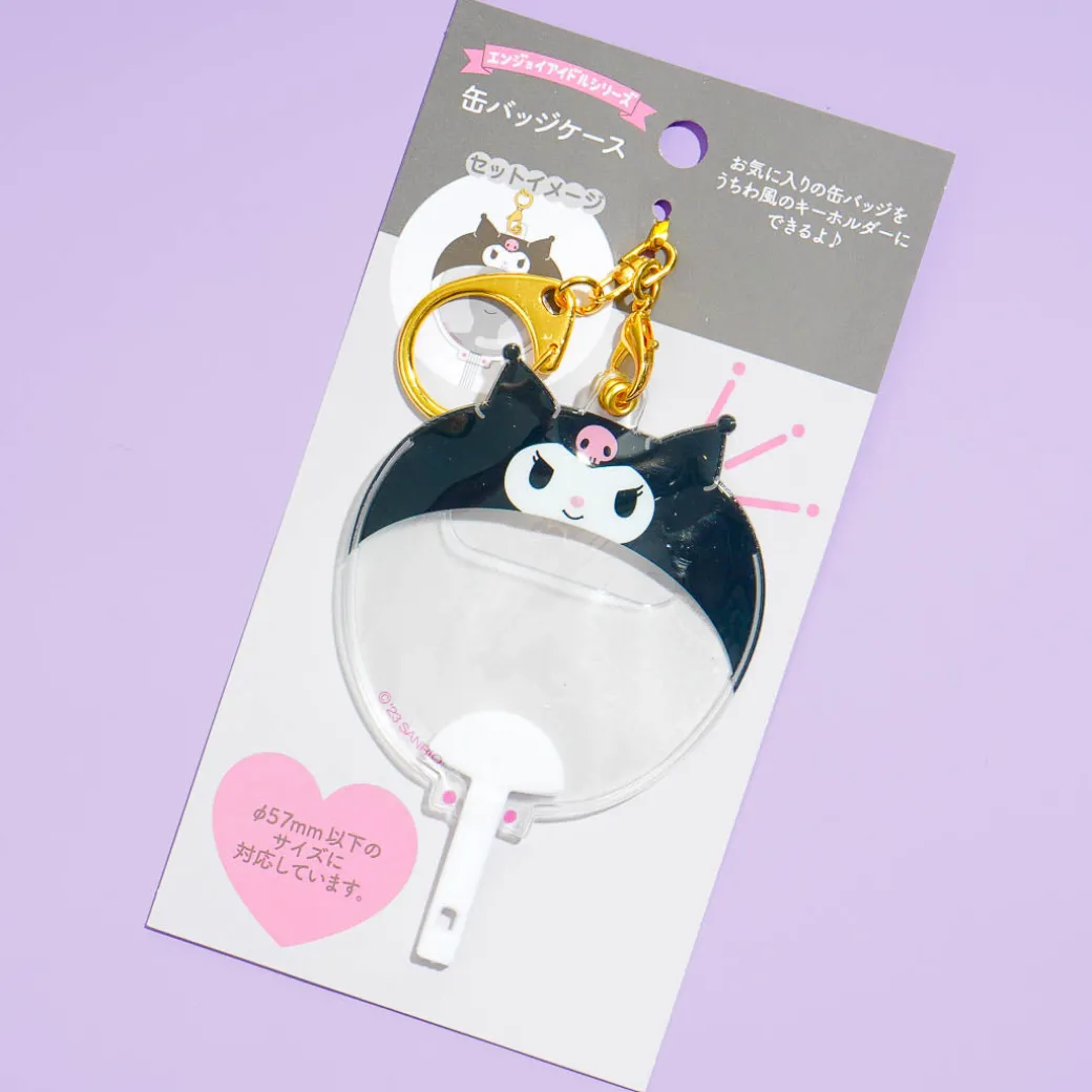 Kuromi Uchiwa Fan Can Bagde Case