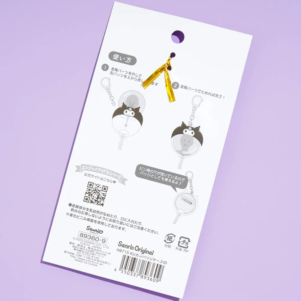 Kuromi Uchiwa Fan Can Bagde Case