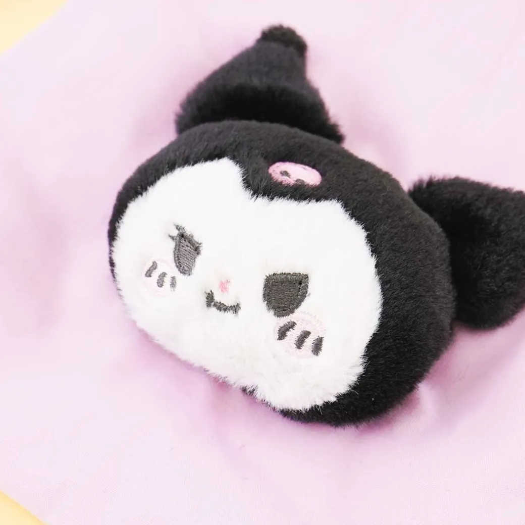 Kuromi x Nagano Fluffy Face Drawstring Pouch