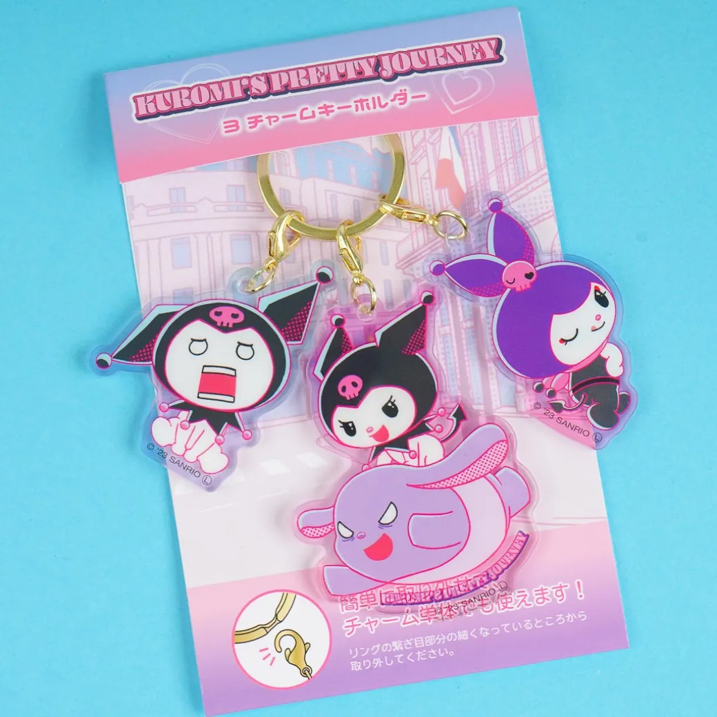 Kuromi's Pretty Journey Triple Charm Keychain - Moody Bunny