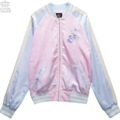 Listen Flavor Rose Cross Pastel Pink Jacket
