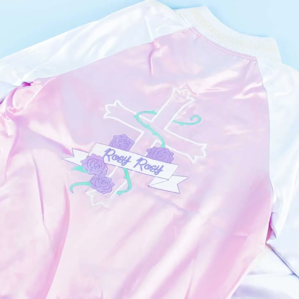 Listen Flavor Rose Cross Pastel Pink Jacket