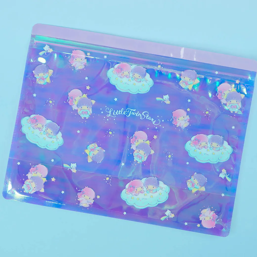 Little Twin Stars Aurora Holographic Zip Bag Set - 5 Pcs