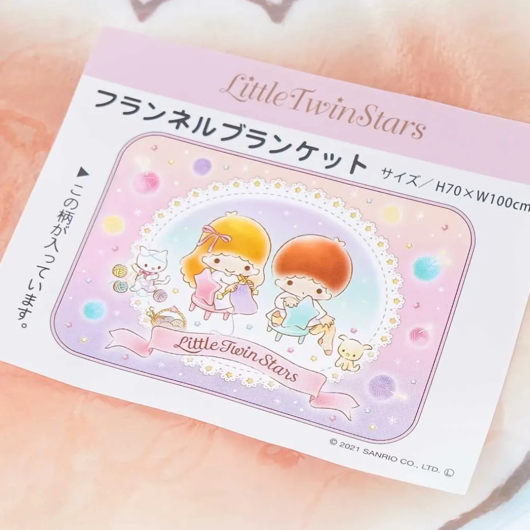 Little Twin Stars Knitting Time Flannel Blanket