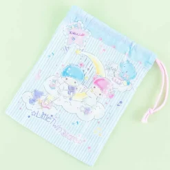 Little Twin Stars Music Time Striped Drawstring Bag