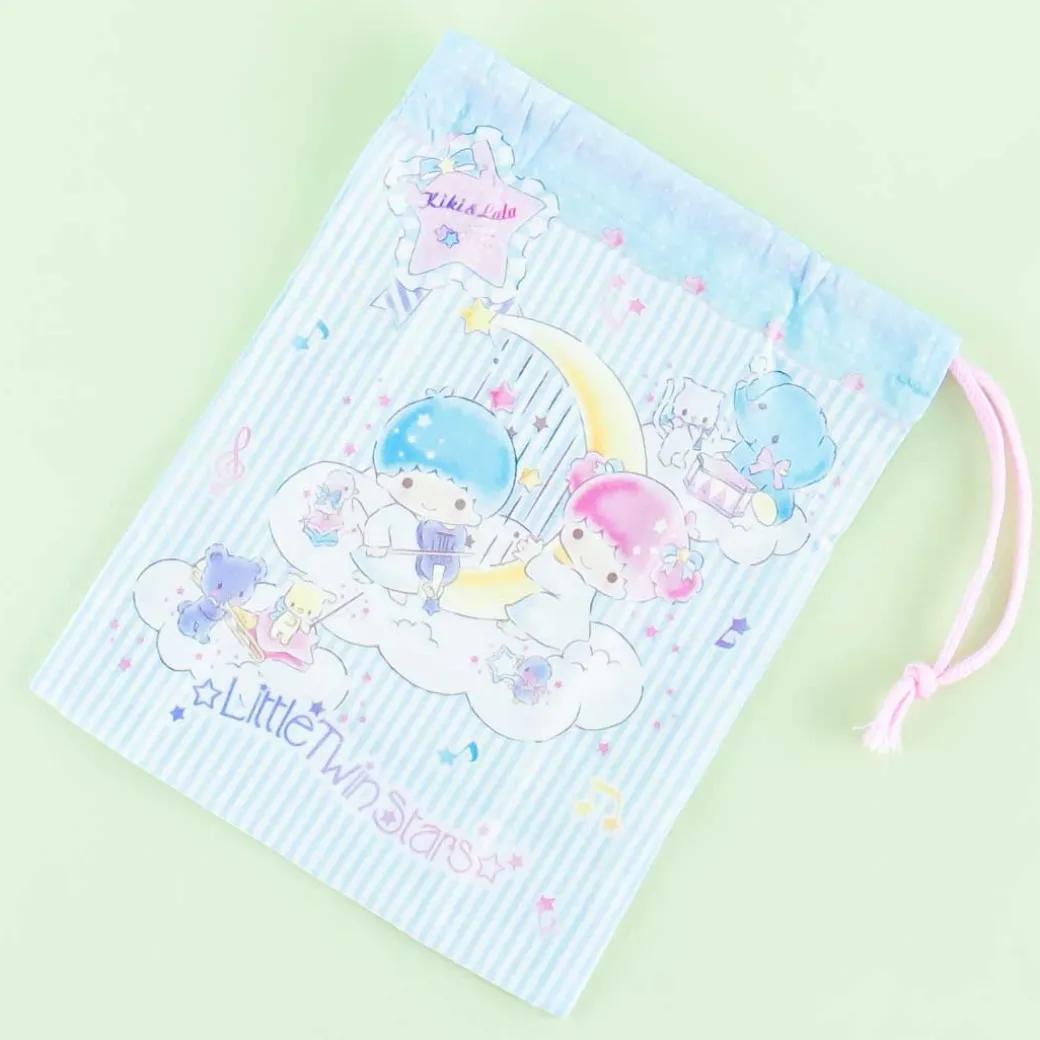 Little Twin Stars Music Time Striped Drawstring Bag