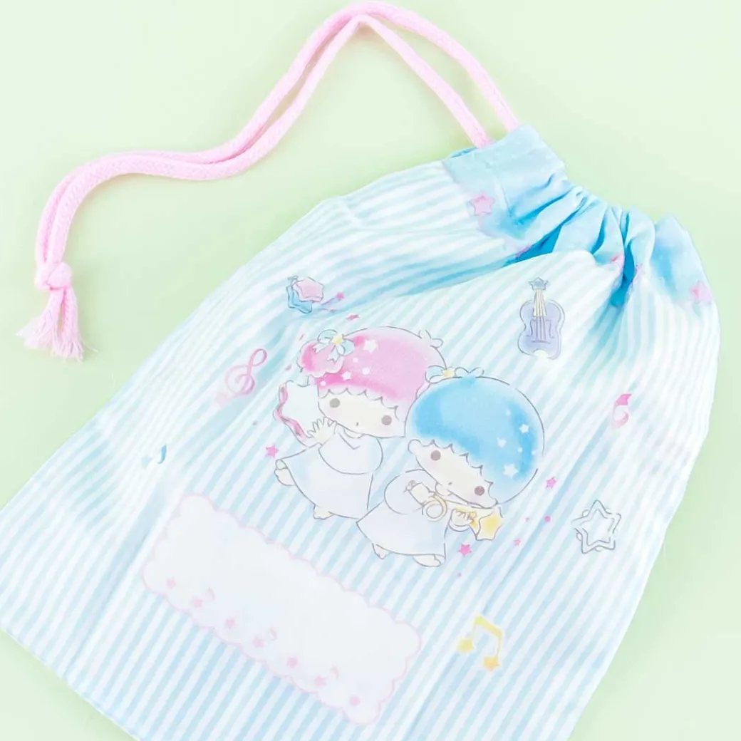 Little Twin Stars Music Time Striped Drawstring Bag