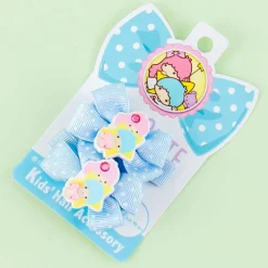 Little Twin Stars Ribbon Polka Dot Hair Clip