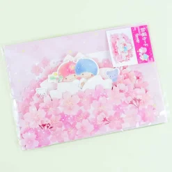 Little Twin Stars Sakura Pop-up Greeting Card
