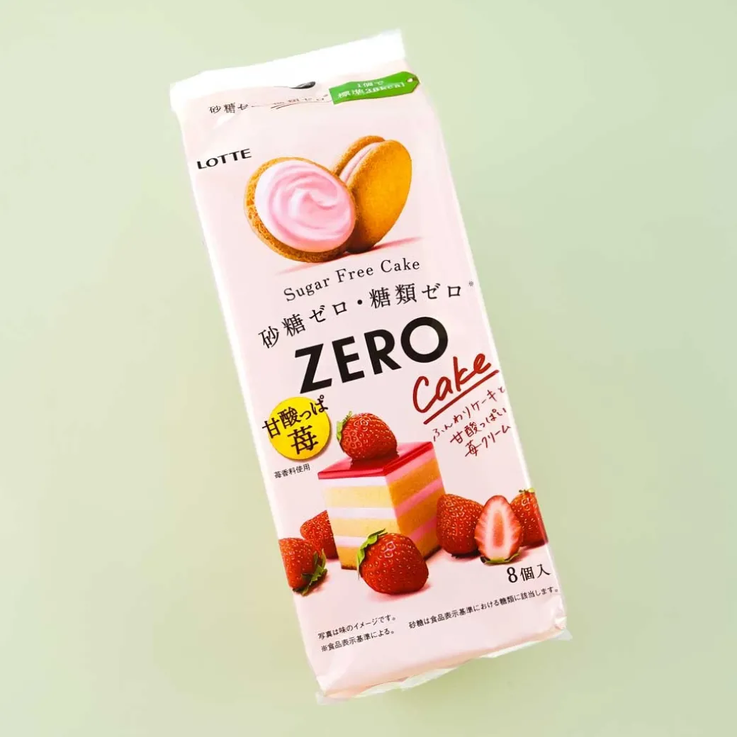 Lotte Zero Sugar-Free Cake Snacks - Sweet and Sour Strawberries