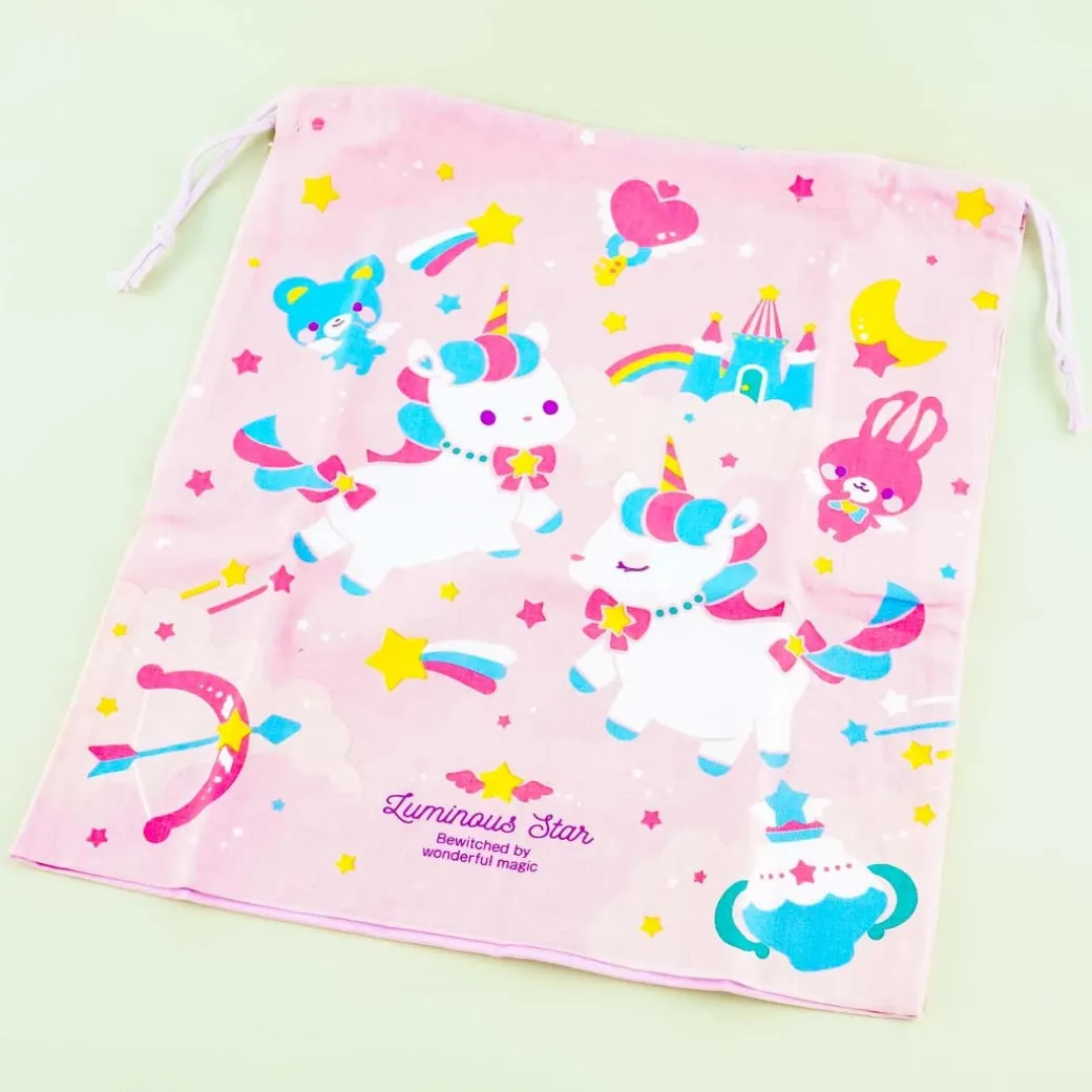 Luminous Star Unicorn Drawstring Bag